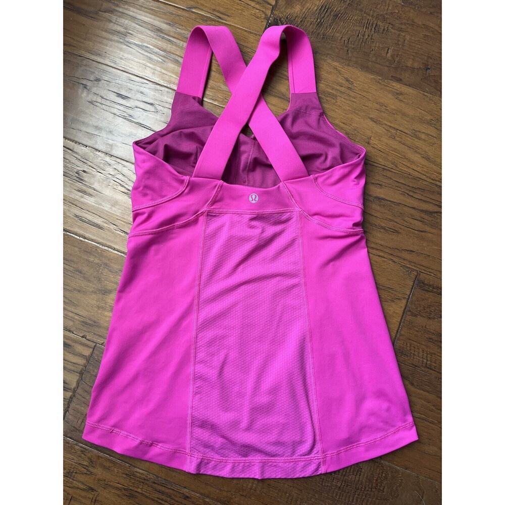 Lululemon Push Ur Limits Tank in Paris Perfection HOT PINK Size 6 Pads Included - Picture 5 of 6